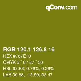 カラーコード: RGB 120.1 126.8 16 | qconv.com