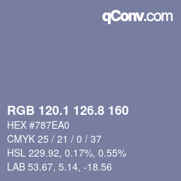 Color code: RGB 120.1 126.8 160 | qconv.com