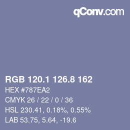 カラーコード: RGB 120.1 126.8 162 | qconv.com