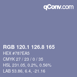 カラーコード: RGB 120.1 126.8 165 | qconv.com