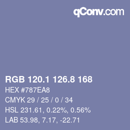 Color code: RGB 120.1 126.8 168 | qconv.com