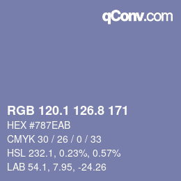 カラーコード: RGB 120.1 126.8 171 | qconv.com