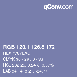 Color code: RGB 120.1 126.8 172 | qconv.com