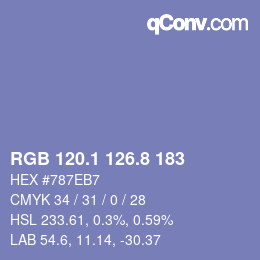 カラーコード: RGB 120.1 126.8 183 | qconv.com