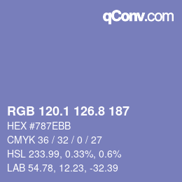 Color code: RGB 120.1 126.8 187 | qconv.com