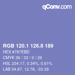 Farbcode: RGB 120.1 126.8 189 | qconv.com