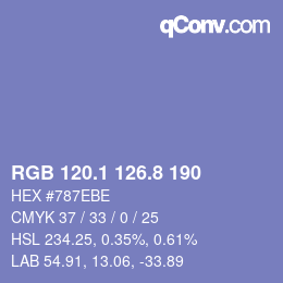 カラーコード: RGB 120.1 126.8 190 | qconv.com