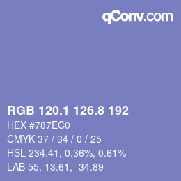 Color code: RGB 120.1 126.8 192 | qconv.com