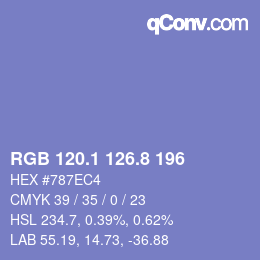 Color code: RGB 120.1 126.8 196 | qconv.com