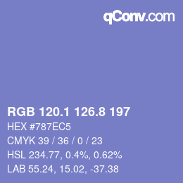 Color code: RGB 120.1 126.8 197 | qconv.com