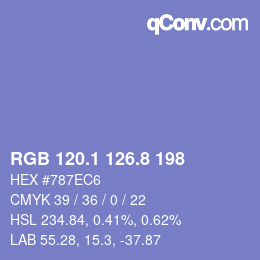 Color code: RGB 120.1 126.8 198 | qconv.com