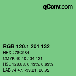 カラーコード: RGB 120.1 201 132 | qconv.com