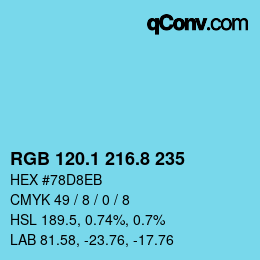 Farbcode: RGB 120.1 216.8 235 | qconv.com