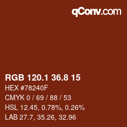 Color code: RGB 120.1 36.8 15 | qconv.com