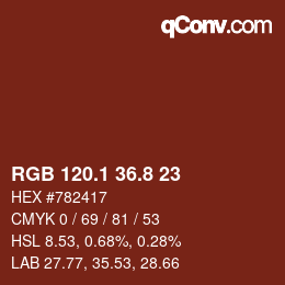 Color code: RGB 120.1 36.8 23 | qconv.com
