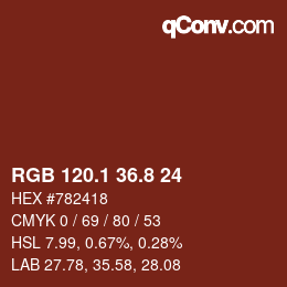 Farbcode: RGB 120.1 36.8 24 | qconv.com