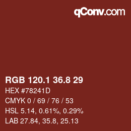 Color code: RGB 120.1 36.8 29 | qconv.com