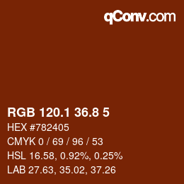 Color code: RGB 120.1 36.8 5 | qconv.com