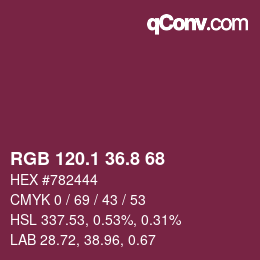 カラーコード: RGB 120.1 36.8 68 | qconv.com