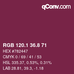 カラーコード: RGB 120.1 36.8 71 | qconv.com