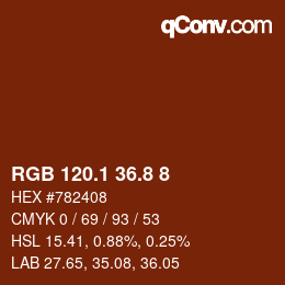Farbcode: RGB 120.1 36.8 8 | qconv.com