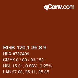 Color code: RGB 120.1 36.8 9 | qconv.com