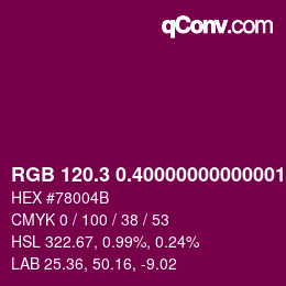 カラーコード: RGB 120.3 0.40000000000001 75 | qconv.com