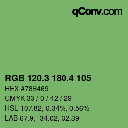 カラーコード: RGB 120.3 180.4 105 | qconv.com