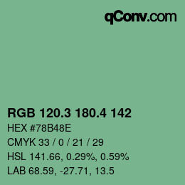 カラーコード: RGB 120.3 180.4 142 | qconv.com
