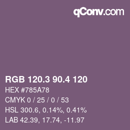 カラーコード: RGB 120.3 90.4 120 | qconv.com