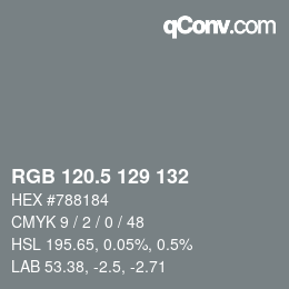 Color code: RGB 120.5 129 132 | qconv.com