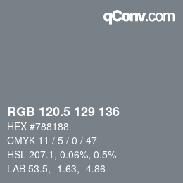 Color code: RGB 120.5 129 136 | qconv.com