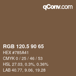 Color code: RGB 120.5 90 65 | qconv.com