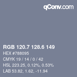 カラーコード: RGB 120.7 128.6 149 | qconv.com