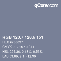 カラーコード: RGB 120.7 128.6 151 | qconv.com