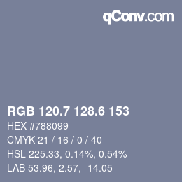 カラーコード: RGB 120.7 128.6 153 | qconv.com