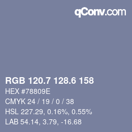 カラーコード: RGB 120.7 128.6 158 | qconv.com