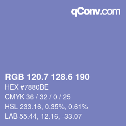 カラーコード: RGB 120.7 128.6 190 | qconv.com