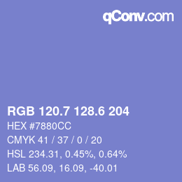 カラーコード: RGB 120.7 128.6 204 | qconv.com