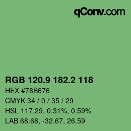 カラーコード: RGB 120.9 182.2 118 | qconv.com