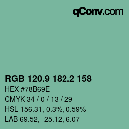 Color code: RGB 120.9 182.2 158 | qconv.com