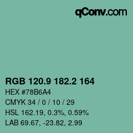 Color code: RGB 120.9 182.2 164 | qconv.com