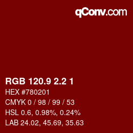 Color code: RGB 120.9 2.2 1 | qconv.com