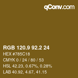 Color code: RGB 120.9 92.2 24 | qconv.com