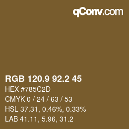 Color code: RGB 120.9 92.2 45 | qconv.com