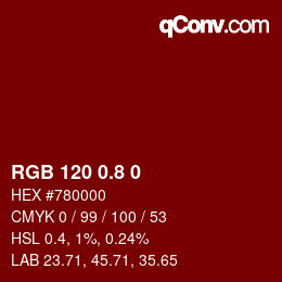 カラーコード: RGB 120 0.8 0 | qconv.com