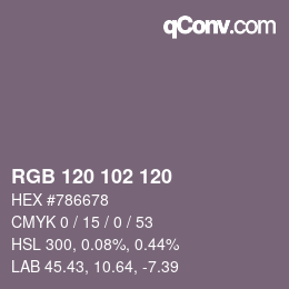 Color code: RGB 120 102 120 | qconv.com