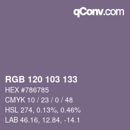 カラーコード: RGB 120 103 133 | qconv.com
