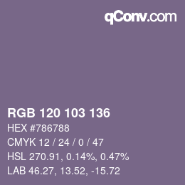 Color code: RGB 120 103 136 | qconv.com