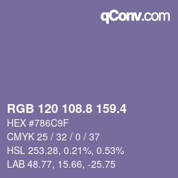 カラーコード: RGB 120 108.8 159.4 | qconv.com